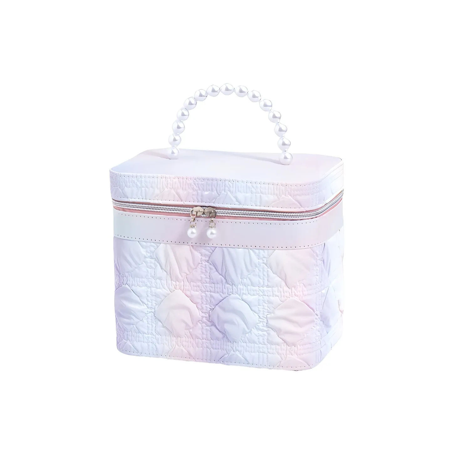 Future Maple Сумка Ведрообразной Формы Большой Объем Радужный Ромб Узор Косметичка Хранение Коробка