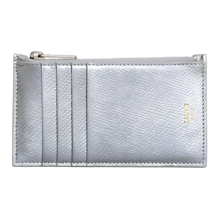 Celine Коровья кожа Держатель для карт Мужской Серебряный