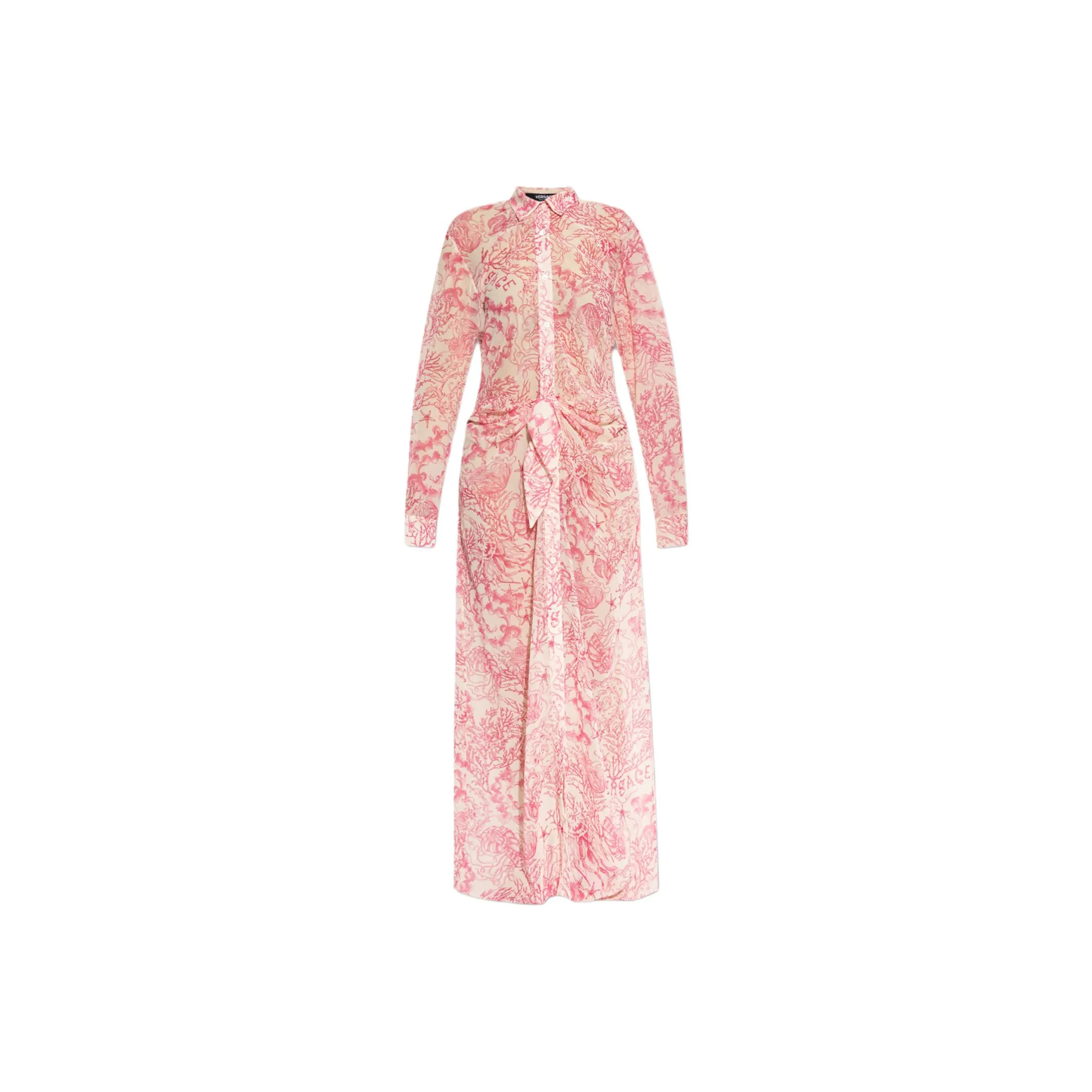 VERSACE Long Sleeved Draped Dress