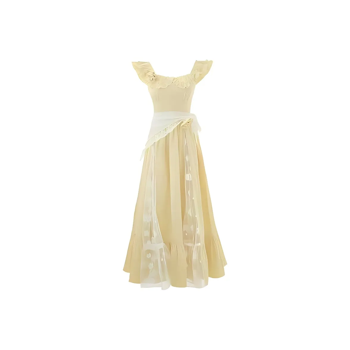 ACJL Желтый Включает Шелковый Шарф Женские Платья без Рукавов