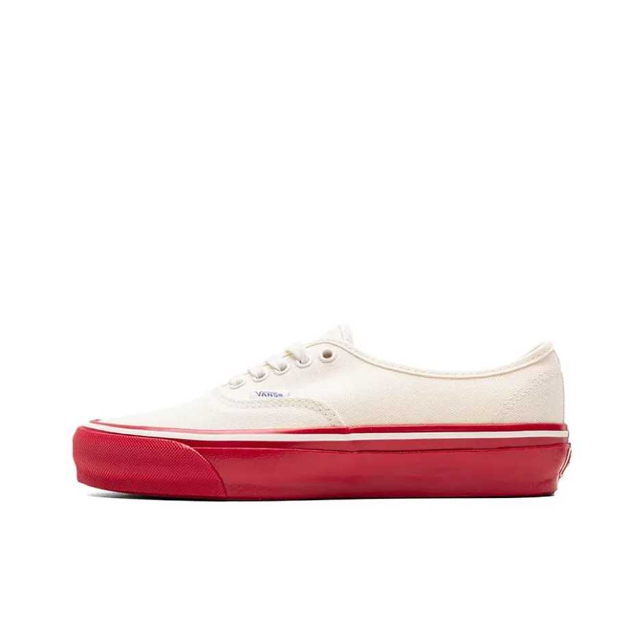 Vans Premium Authentic Anti Slip Wear Resistant Low Top Skateboard Shoes Men's White Red
