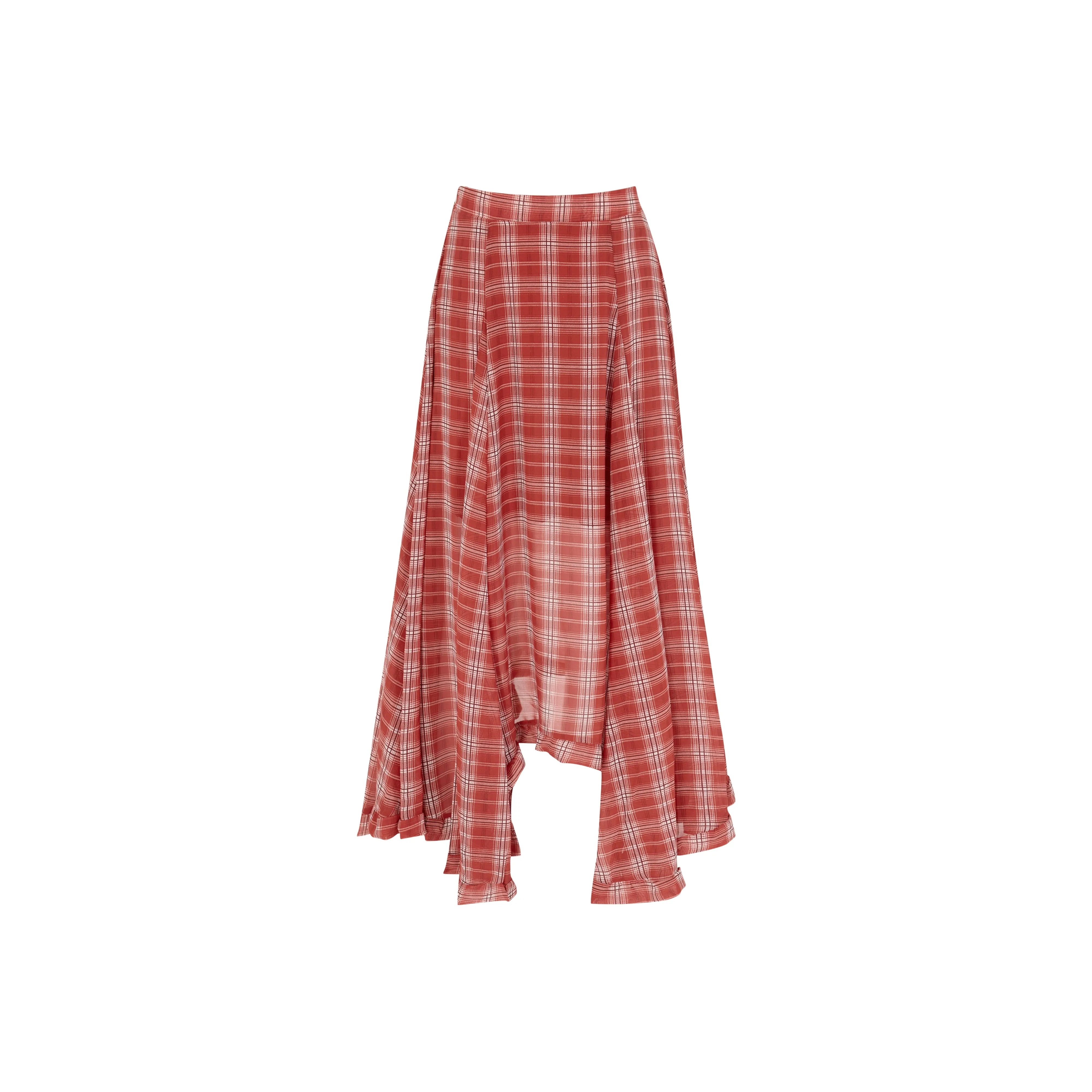 Розово-красная клетчатая юбка женские повседневные длинные юбки