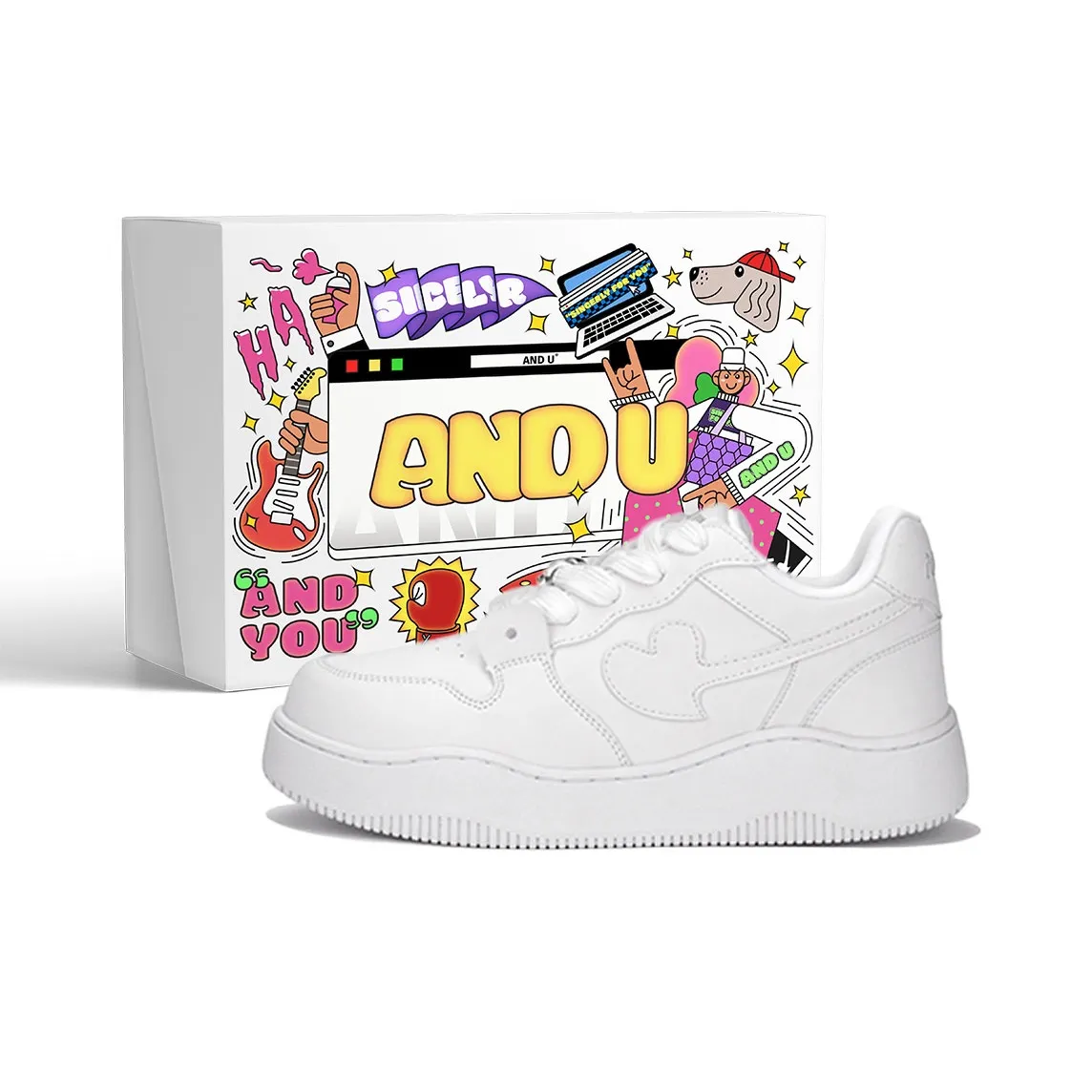 AND U Slip Resistant Cushioning, Abrasion Resistant, Height Increasing Low Top Skateboard Sneakers Shoes Unisex