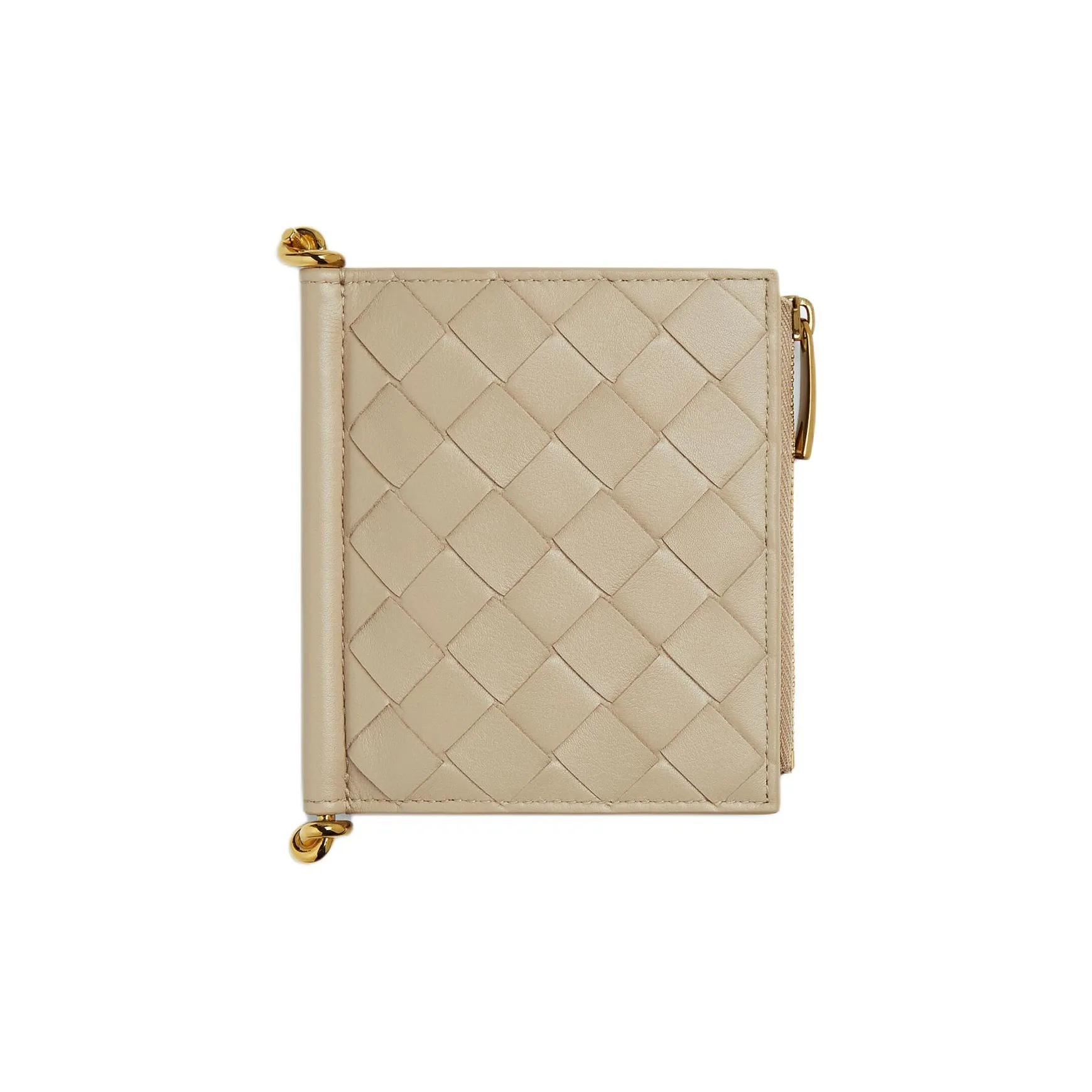 Bottega Veneta IntrecciatoSolstice Calfskin Wallet Trumpets Women's Ecru