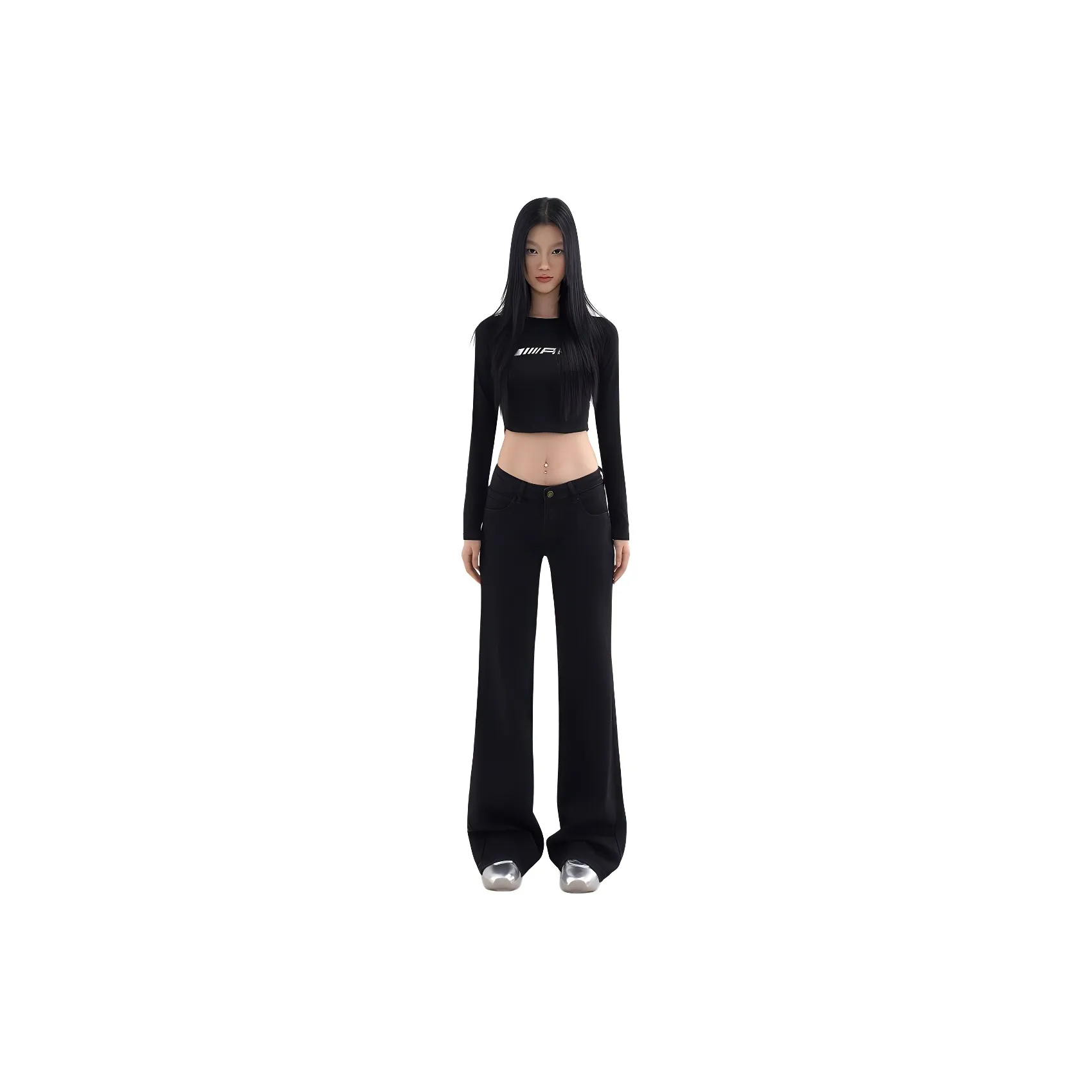 BENGEN Jeans Women's Black Pants
