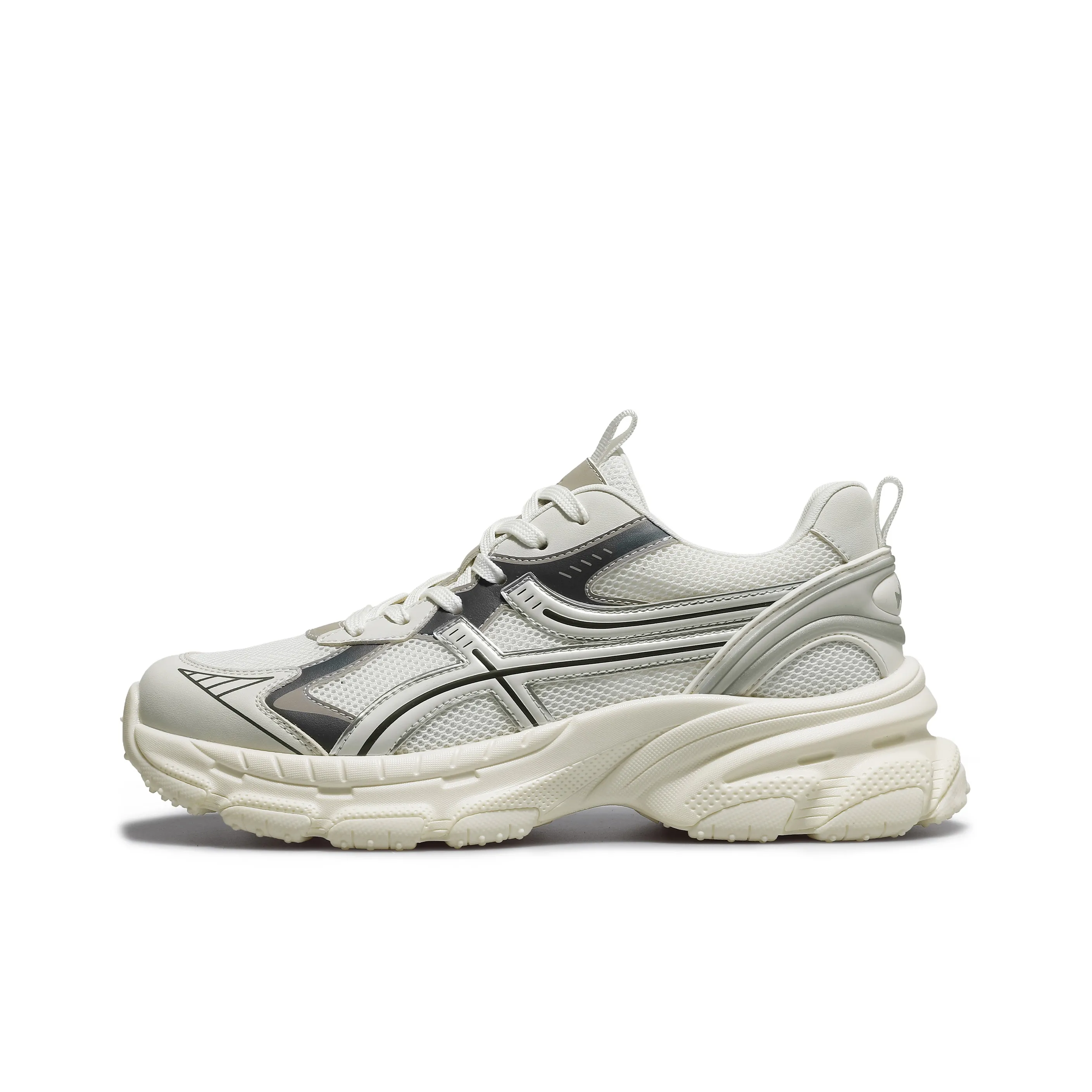 Desai Chunky Sneakers Men's Low Top White, Black, Apricot