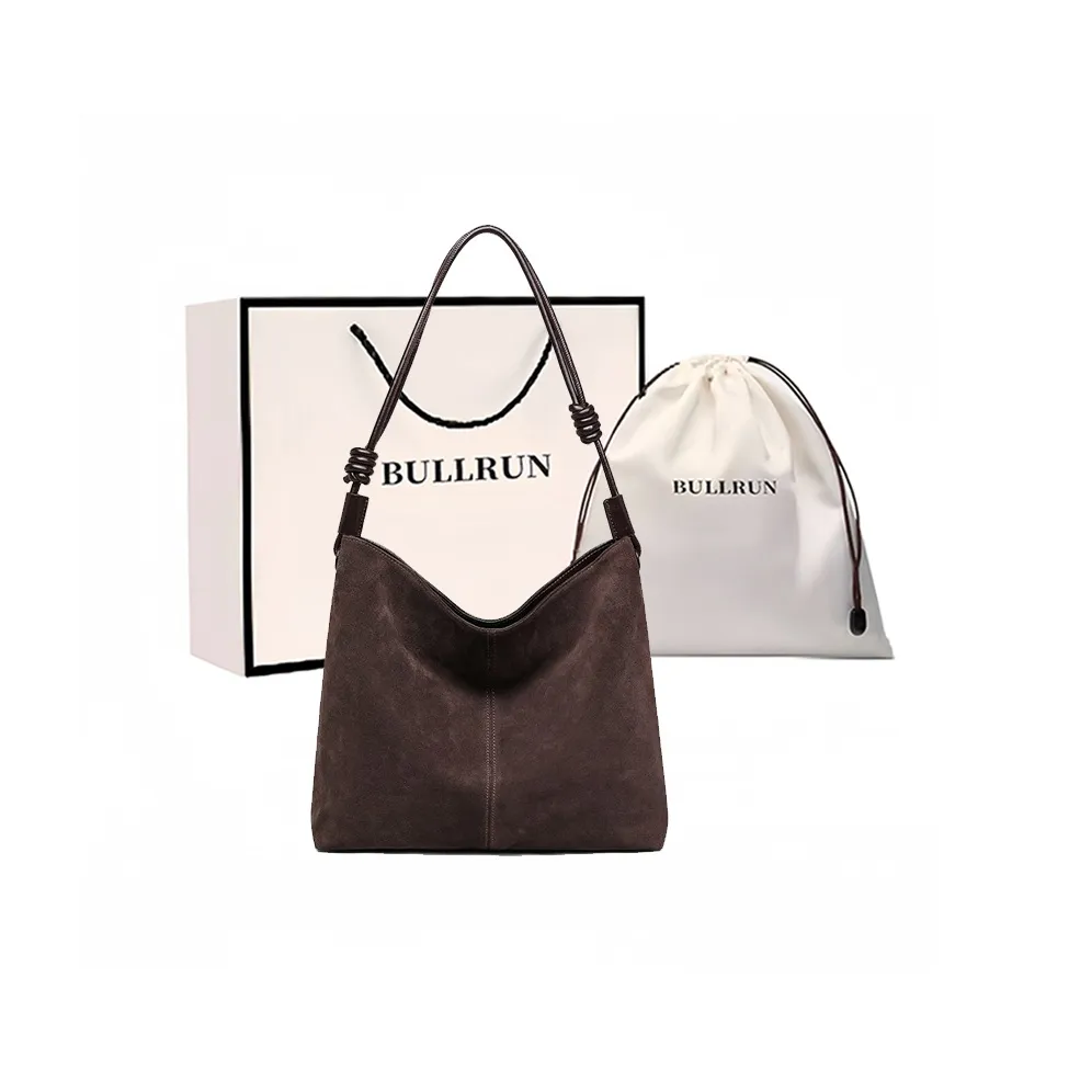 Bullrun Коровья кожа Сумка на плечо Женская Кофейного цвета