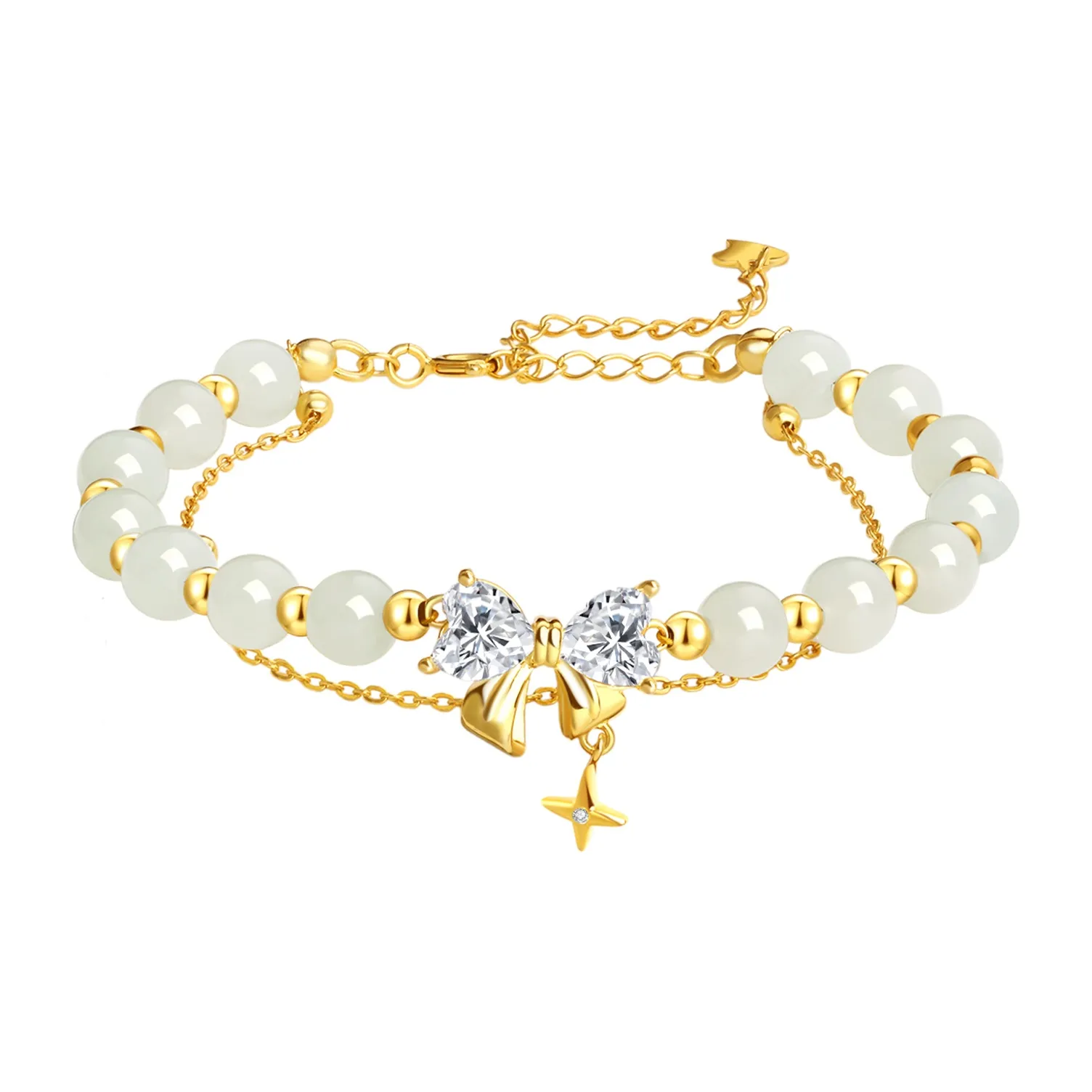 Lao Feng Xiang Hetian Jade Bracelets White Jade/Pale Greenish White Jade Women's
