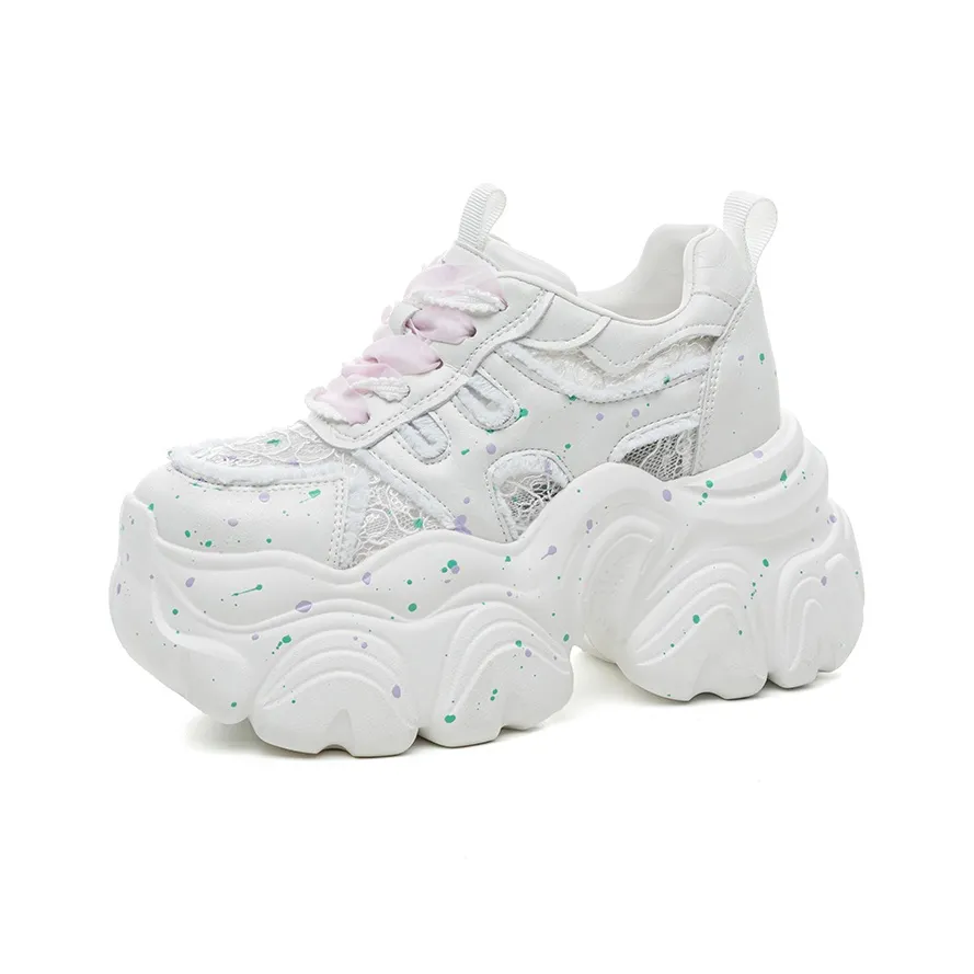 zapatillas de running Nike ritmo medio talla 49.5 moradas Chunky Sneakers Women's Low Top White