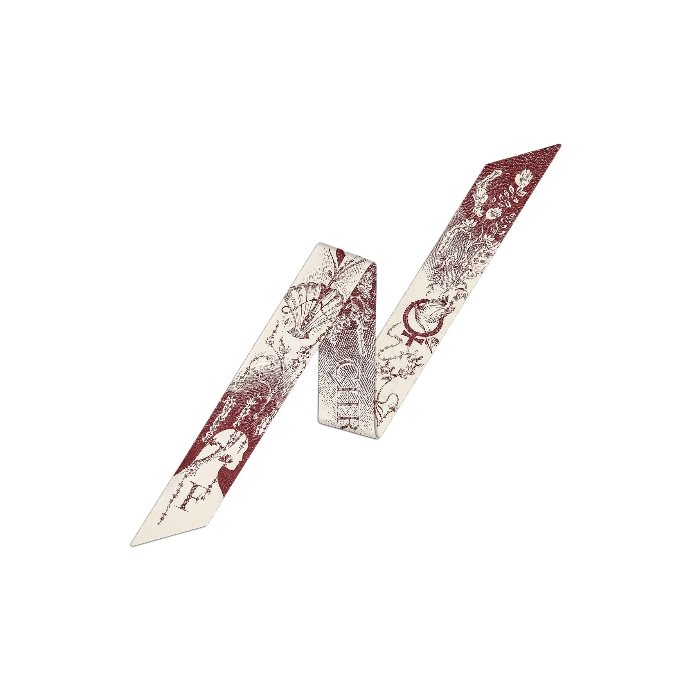 DIOR Silk Scarves Unisex Burgundy