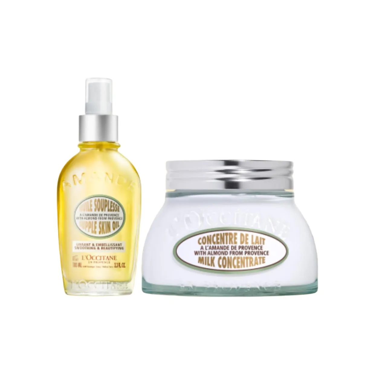 LOCCITANE Наборы для ванны Масло и Скраб для ухода за кожей Soothing Skin объем 100 мл + 200 мл