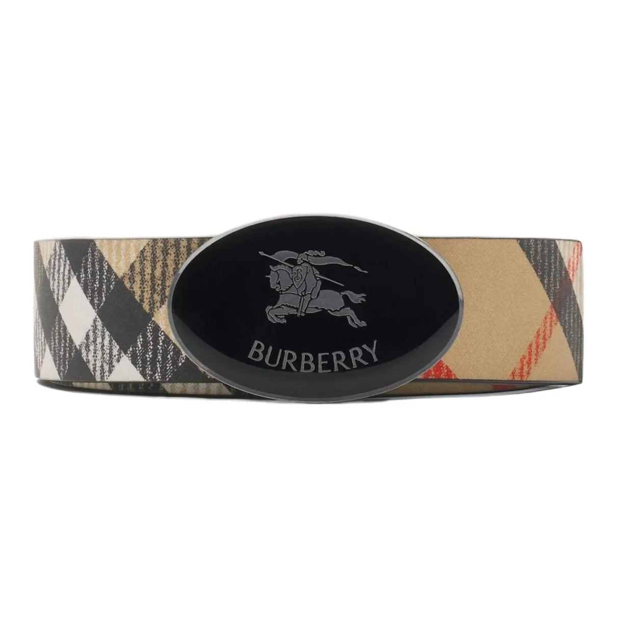 Burberry Calfskin, Polyurethane, Polyester, Cotton Leather Belts Men's Brown 3CM