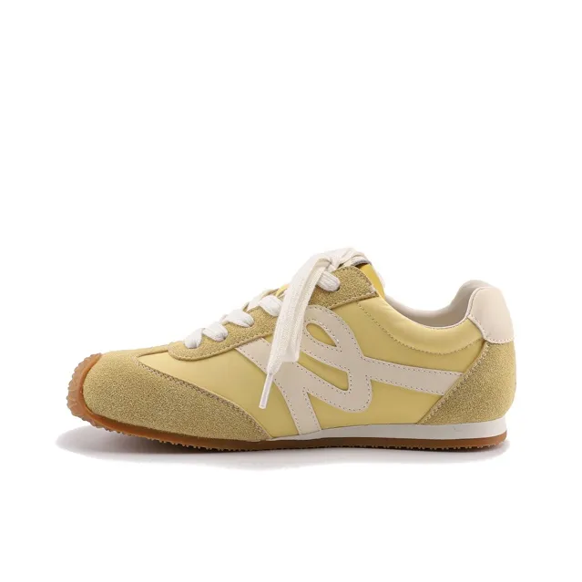 JOSINY Shock Absorbing, Non Slip, Wear Resistant, Breathable And Lightweight Low Top Casual Shoes Women's Light Yellow