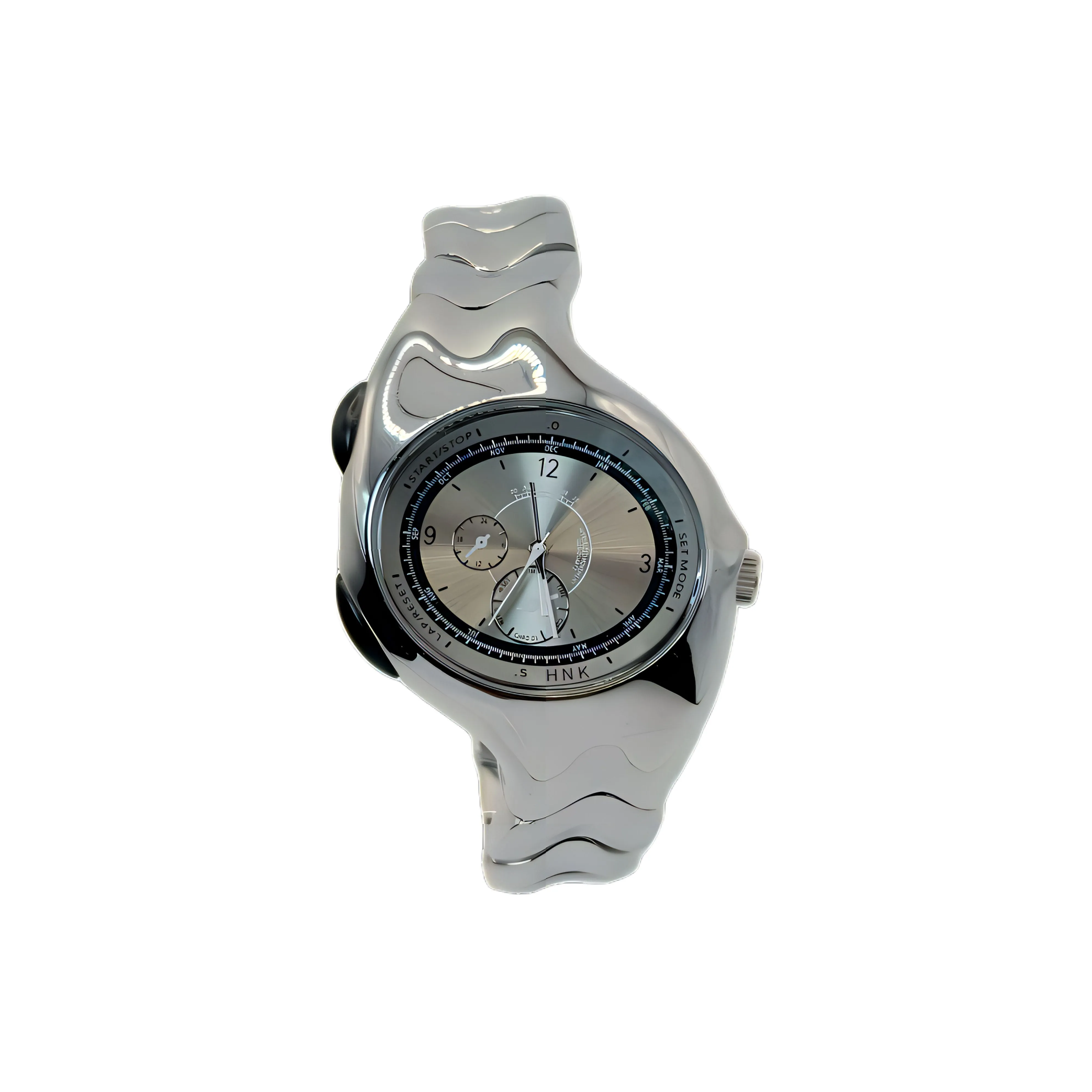 HNK Кварцевый механизм металл ремешок унисекс черный циферблат