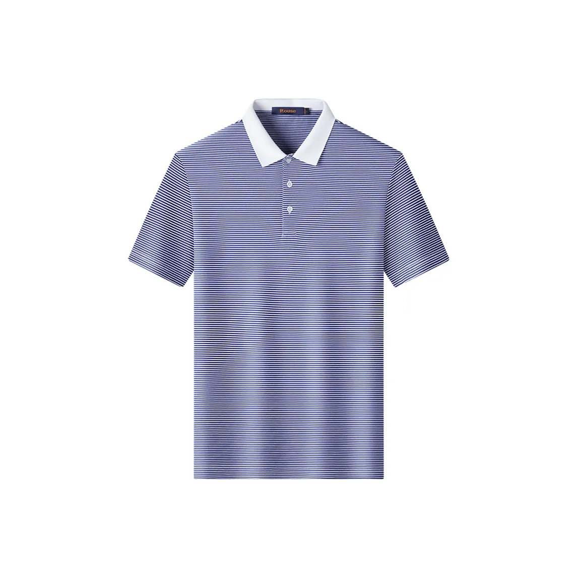 LUOZI Синие и Белые Полосатые Мужская Рубашка-Поло