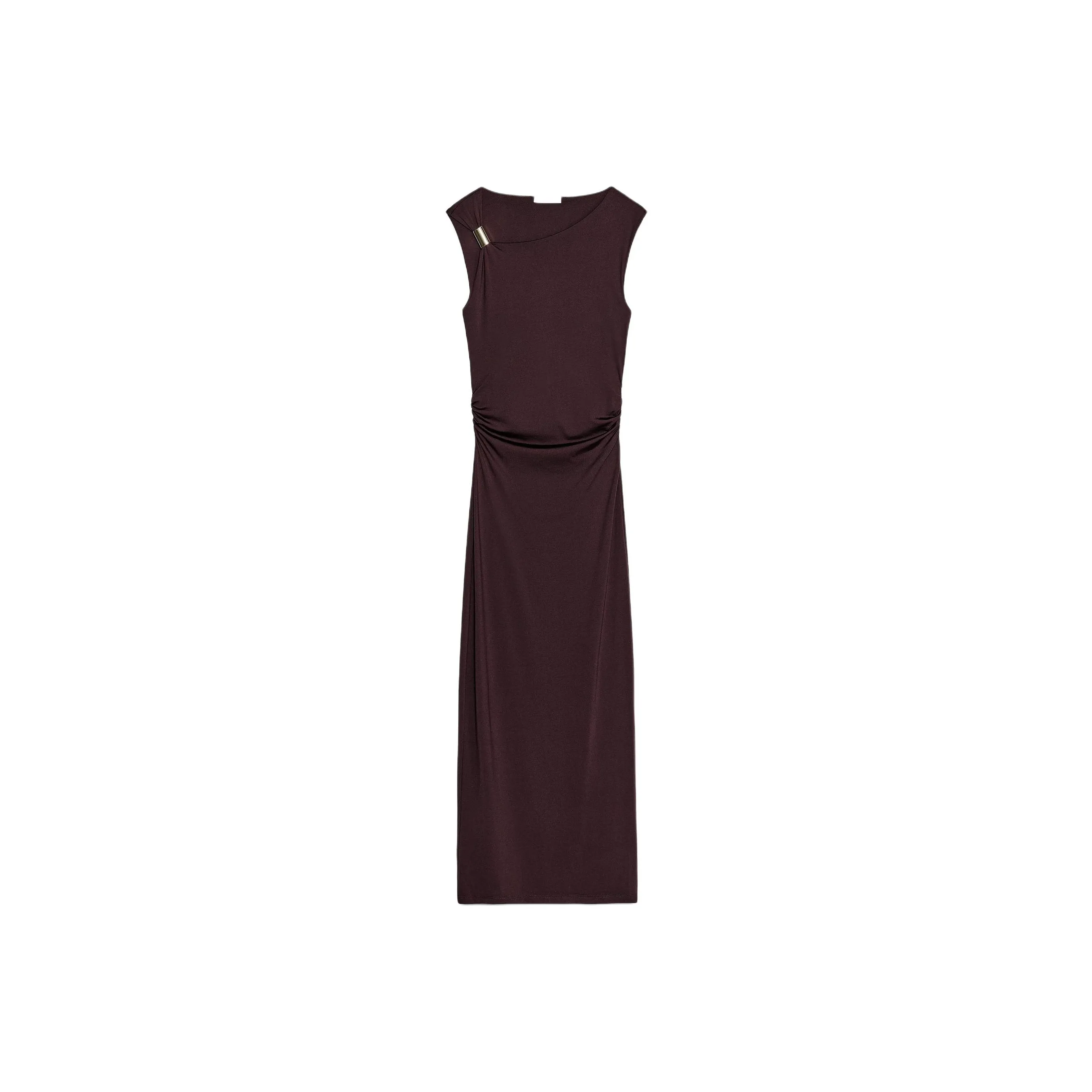 ZARA Sleeveless Dresses Women's Burgundy Red