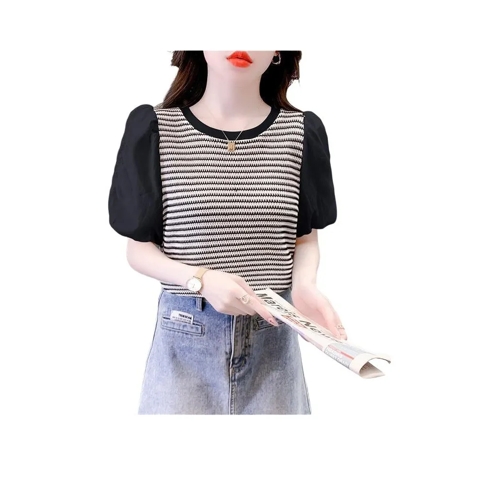 Mu Xiao Xin Рукав-буф Т-рубашка Женская