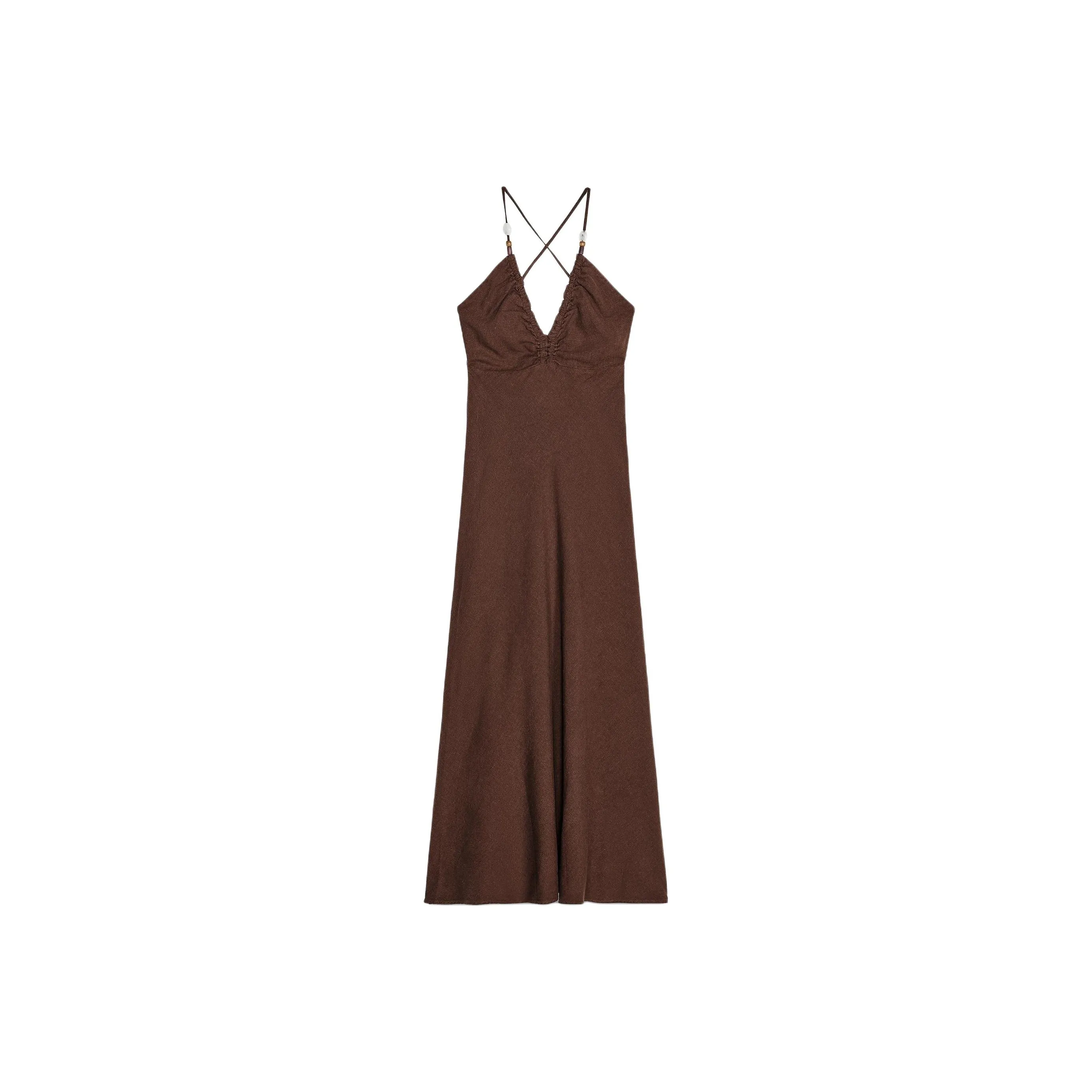 ZARA Slip Dresses Women's Brown