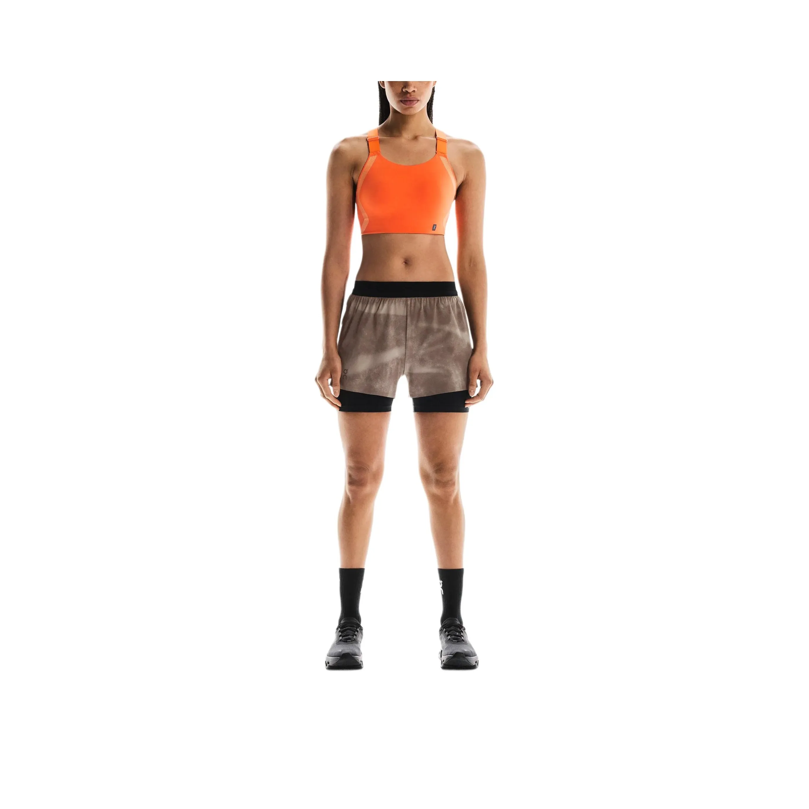On Performance AOP Sports Shorts Women's Graphite Gray/Black