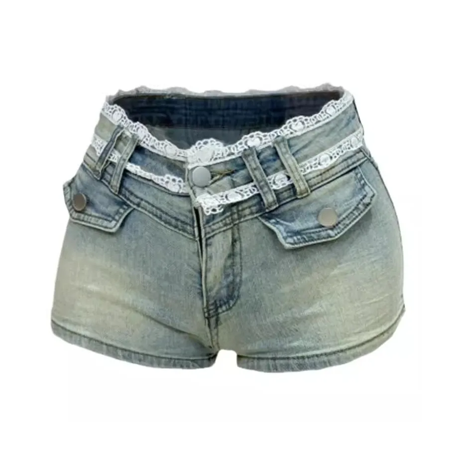 RENBEN Джинсовые шорты Женские Светло-синие