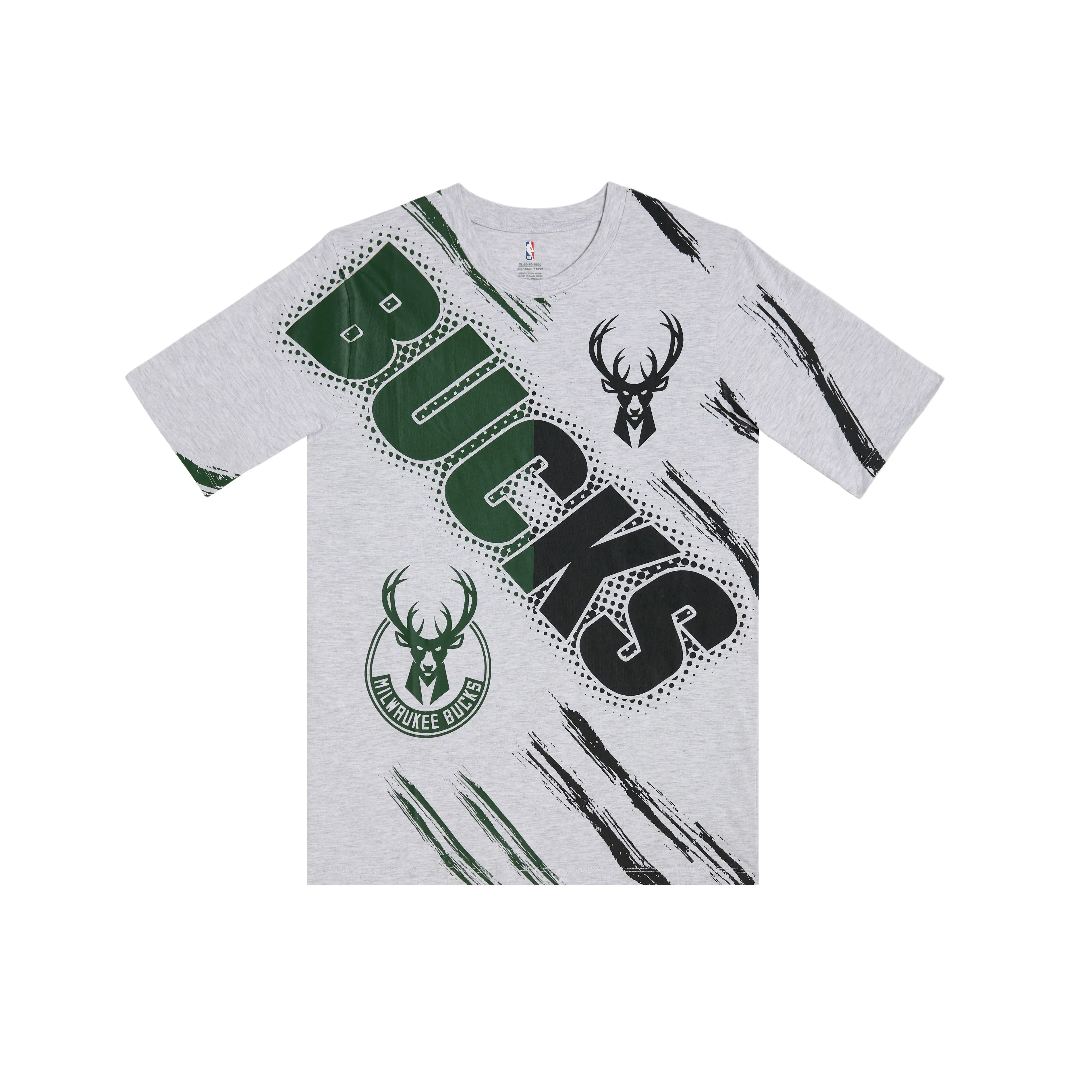 NBA Milwaukee Bucks T-Shirt Серый Подростки