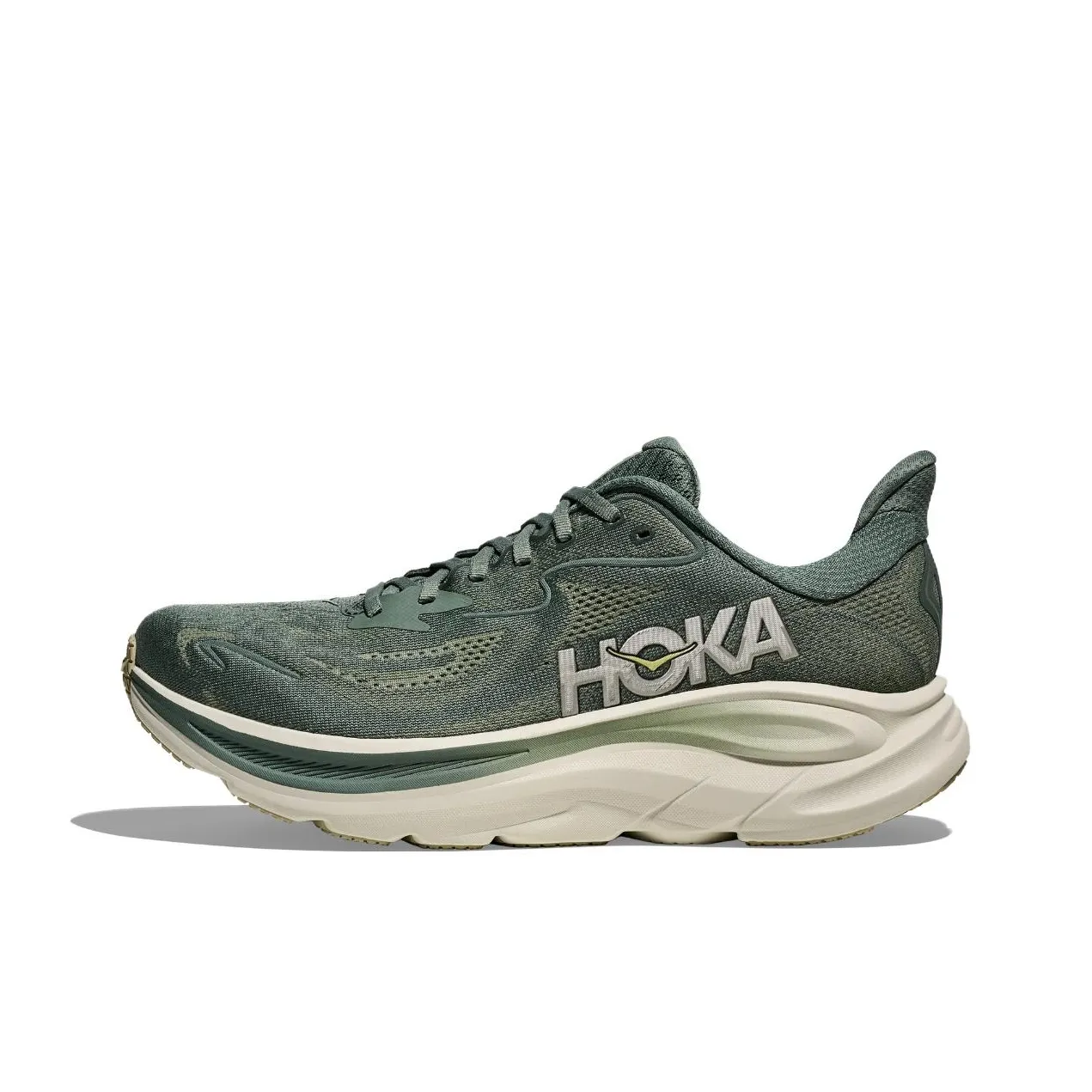HOKA ONE ONE CLIFTON 10 Противоскользящие устойчивые к истиранию низкий топ беговые кроссовки мужские темно-зеленый