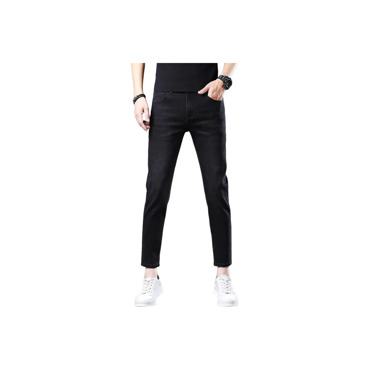 BINGSHENG Черные Мужские Джинсы