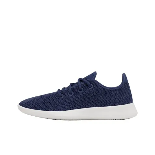 Allbirds Tree Runner Повседневная обувь Низкий верх Темно-индиго Пузырьки Белая основа Женская