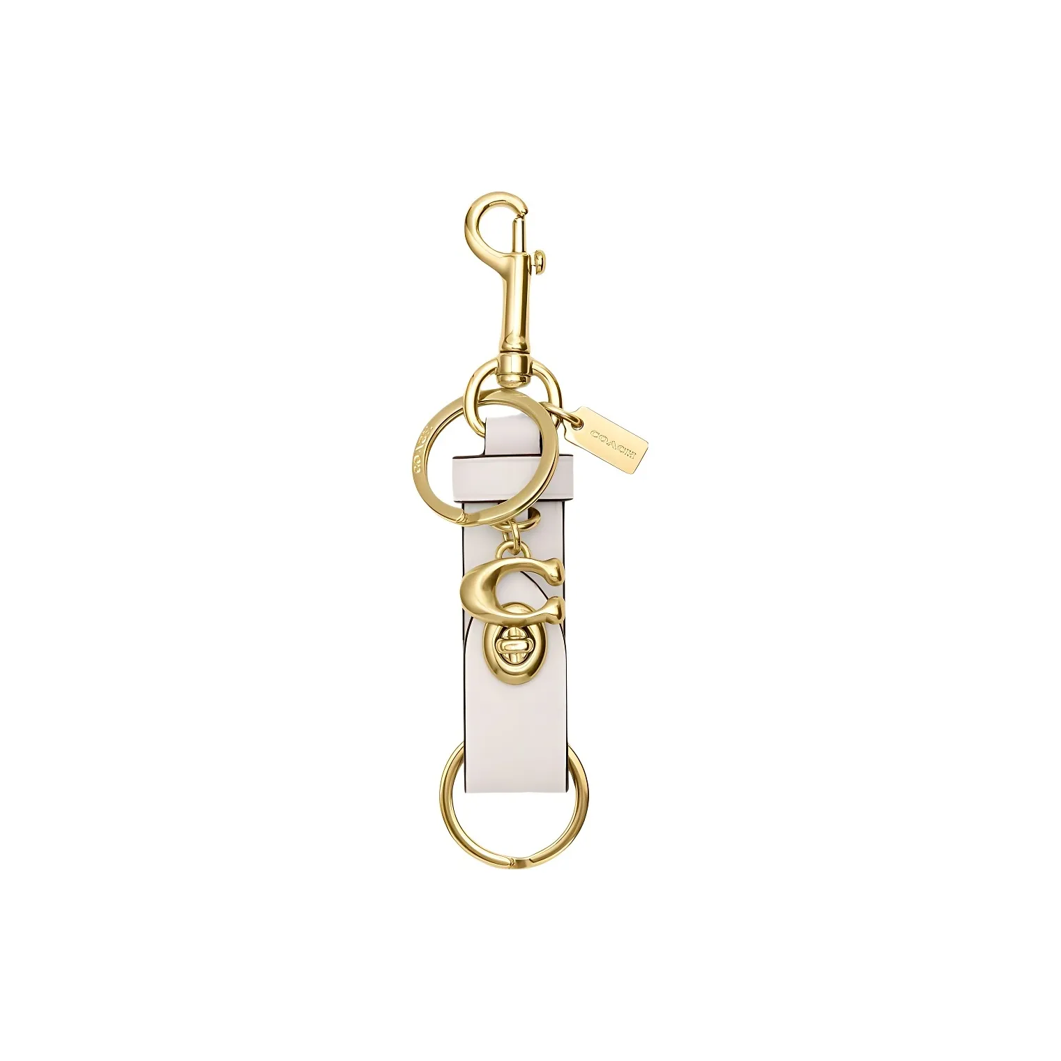 COACH Телячья кожа Сумка Декор Кольцо для ключей Сумка Аксессуар Женская Белая