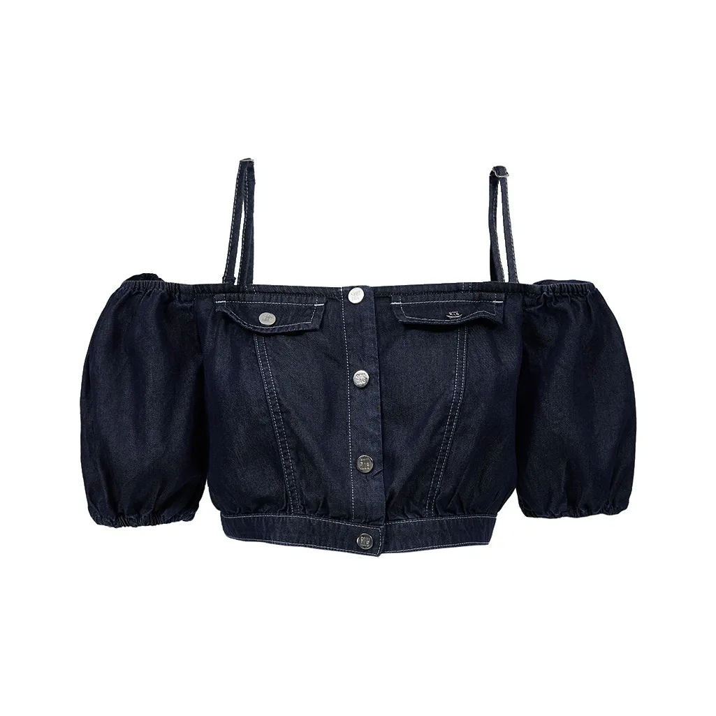 ONLY T Shirts Women's J36 810 Washed Denim Blue