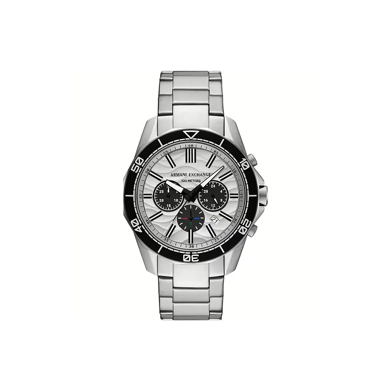 ARMANI EXCHANGE AE ARMANI Мужские часы Кварцевый механизм Ремешок из нержавеющей стали 44 мм Белый циферблат