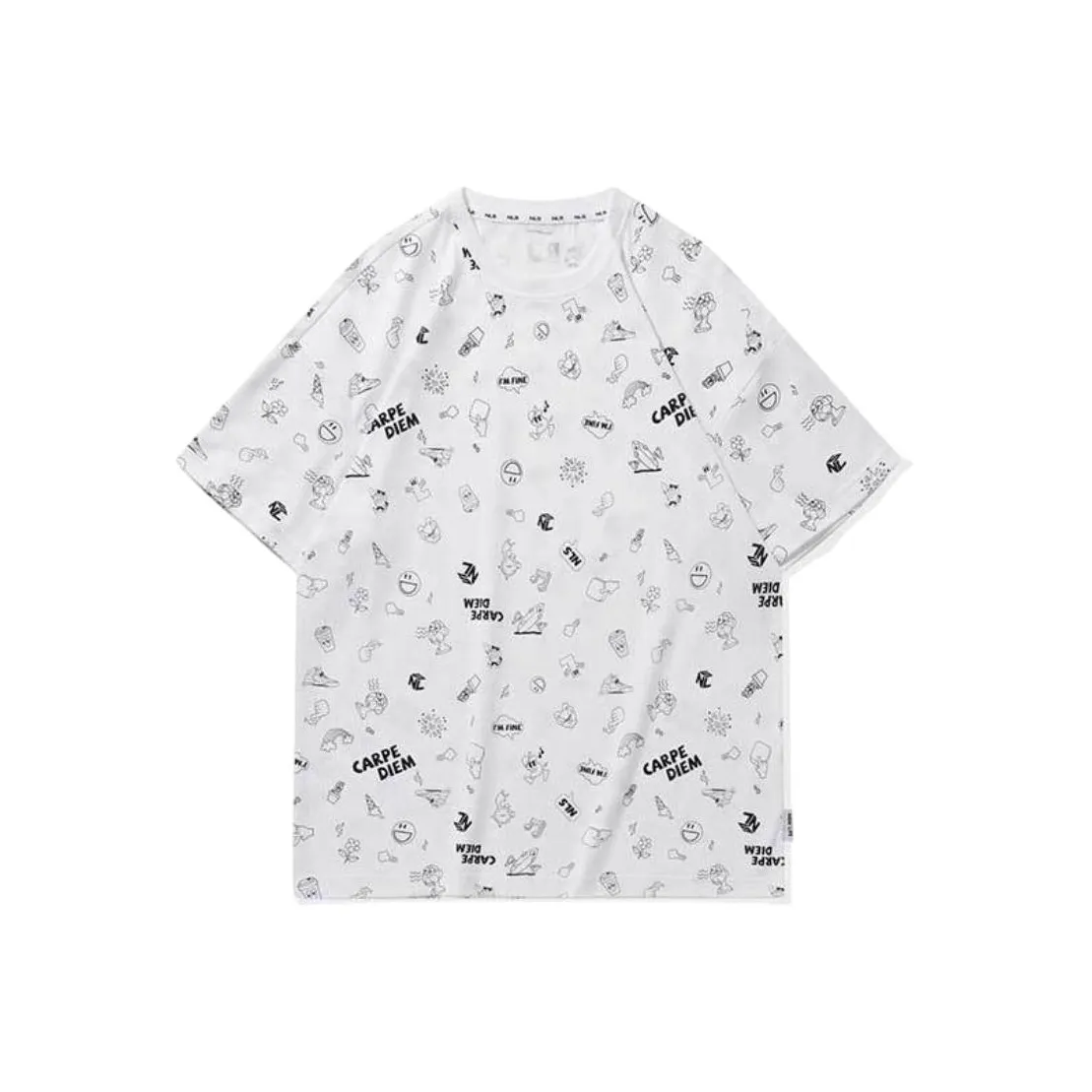 QIAODAN T-Рубашка Мужская Черная Jordan Белая С Принт