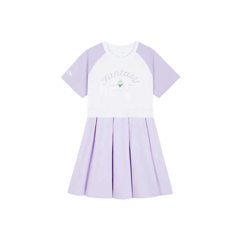 Antakids Детское платье чистый белый таро фиолетовый