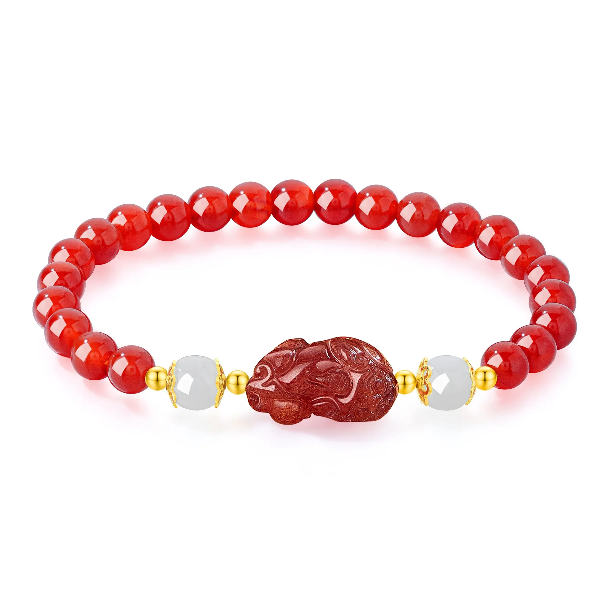 WINGSTOP Glass Cat Eye Bracelets Unisex Natural Agate Bracelets Women's