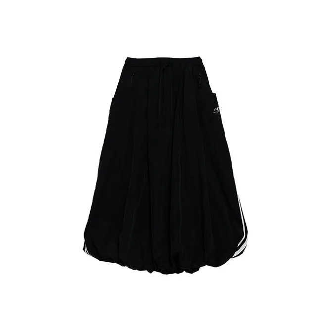 ROARINGWILD Черная Женская Повседневная Длинная Юбка