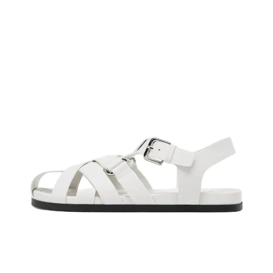 ZARA Римские сандалии 2 см Женские Белые