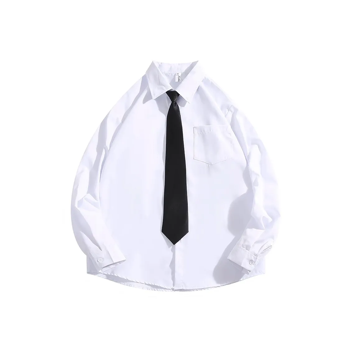 PAOPAOXIANJING Белая рубашка [Бесплатно Черный галстук] Мужская рубашка