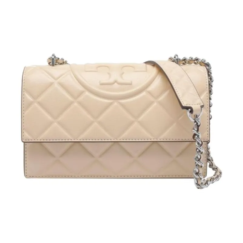 TORY BURCH Fleming Leather Crossbody Bag, Shoulder Bag Trumpets Women's Soft Pink