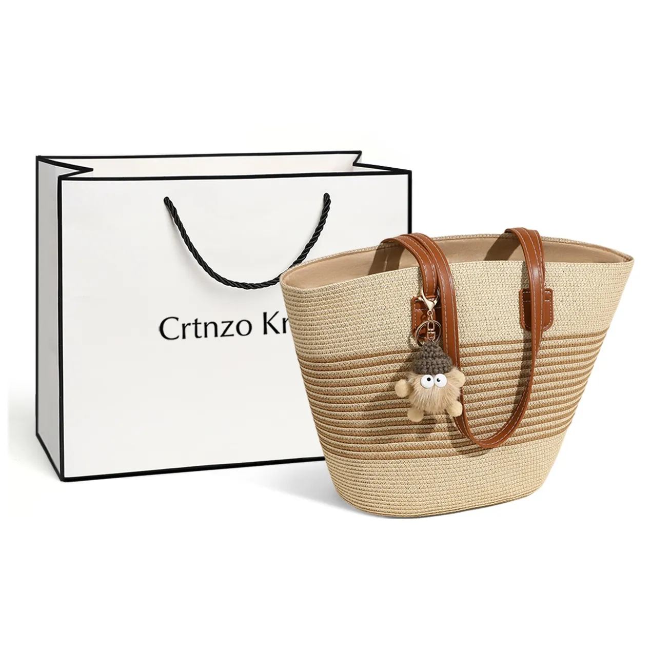 Crtnzo Kroez Полиэстер с PE Тоут Сумка Сумка через плечо Женская Белая