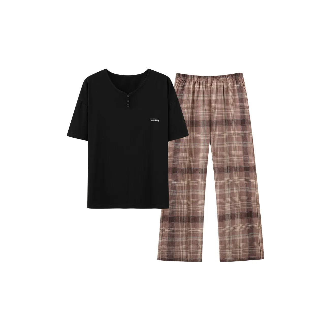 QIAOJIAREN Черный кофе Женские Пижамные комплекты