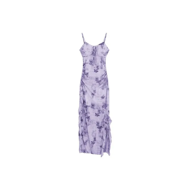TIBINB Slip Dresses Women's Romantic Purple