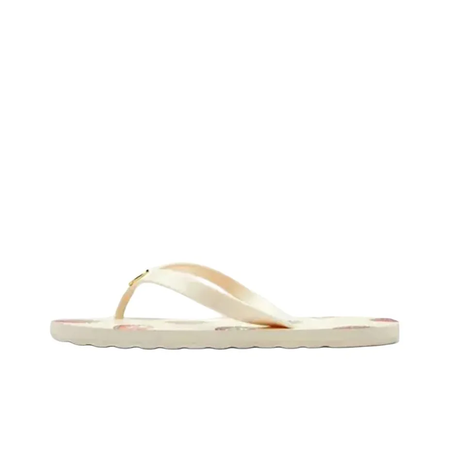 COACH Rubber Sole Slip Resistant Flip Flops Women's White