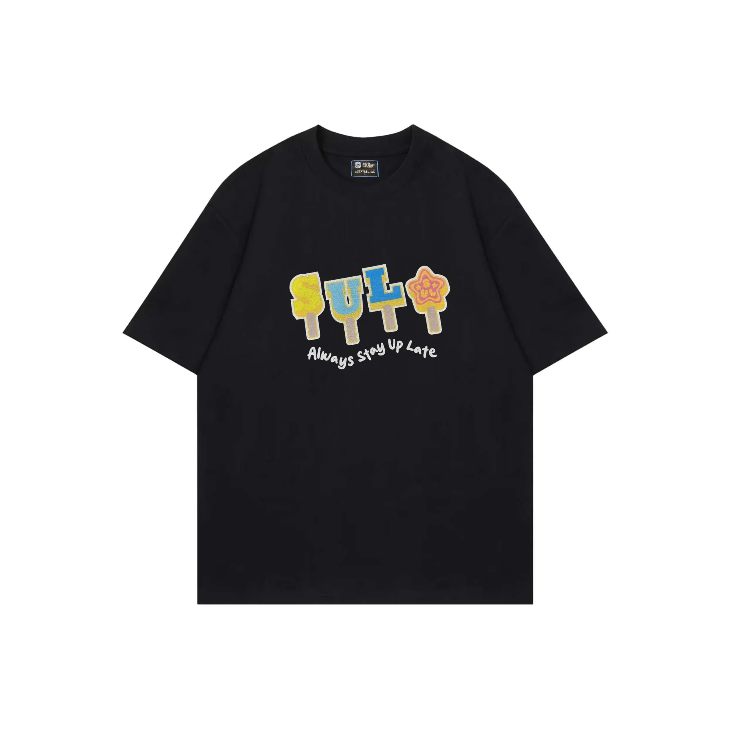 StayUpLate Черный Унисекс T-рубашки