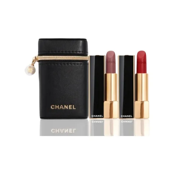 CHANEL Pearl Коробка Помады Матовый Длинный Тривальный Цвет лица 3,5г+3,5г+Сумка для макияжа Подарочный набор для Girlfriend
