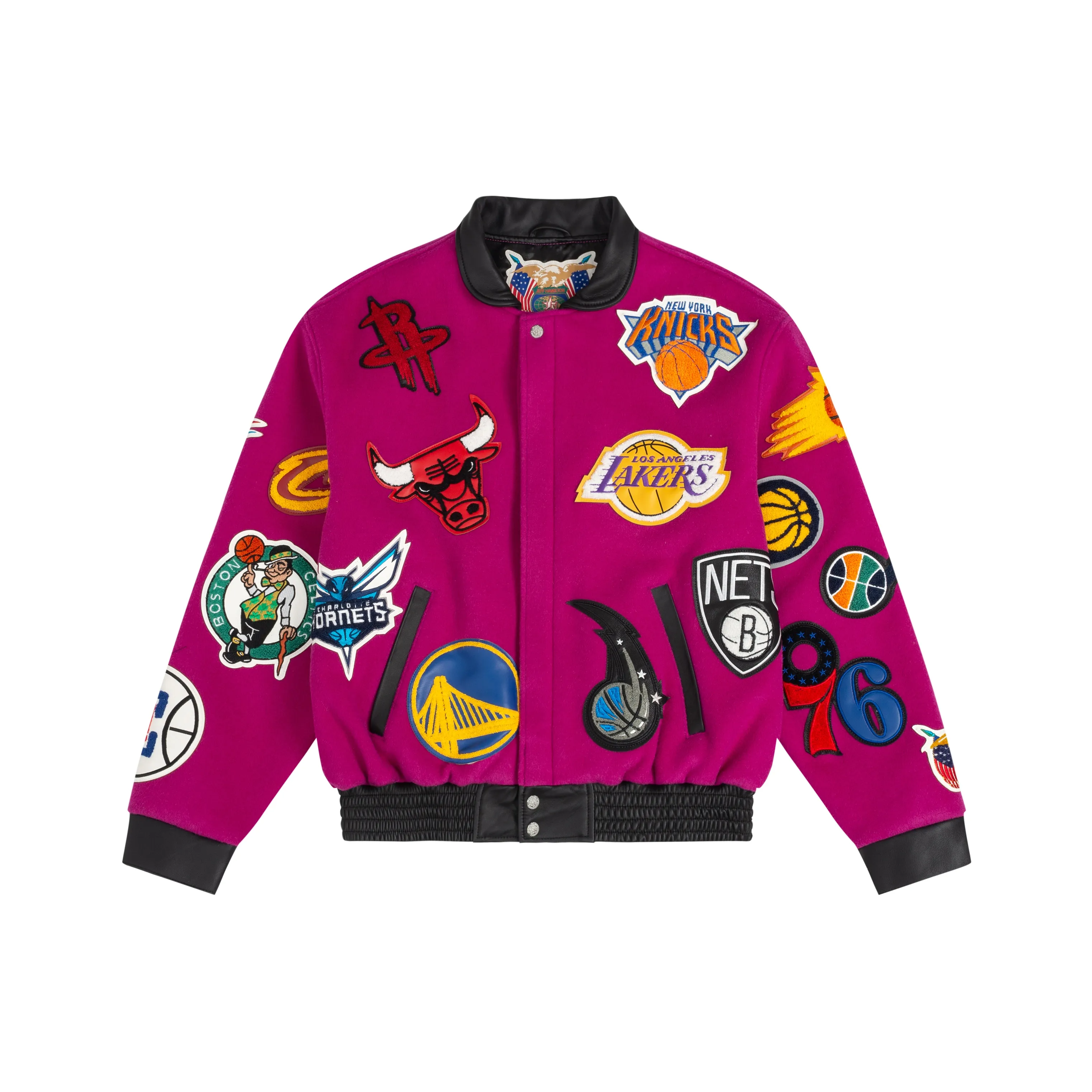 JEFF HAMILTON Nba Collage Wool Bomber Jacket