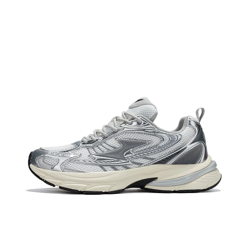 HEALTH Shock Absorbers Abrasion Resistant Slip Resistant Low Top Running Shoes Unisex Silver Gray
