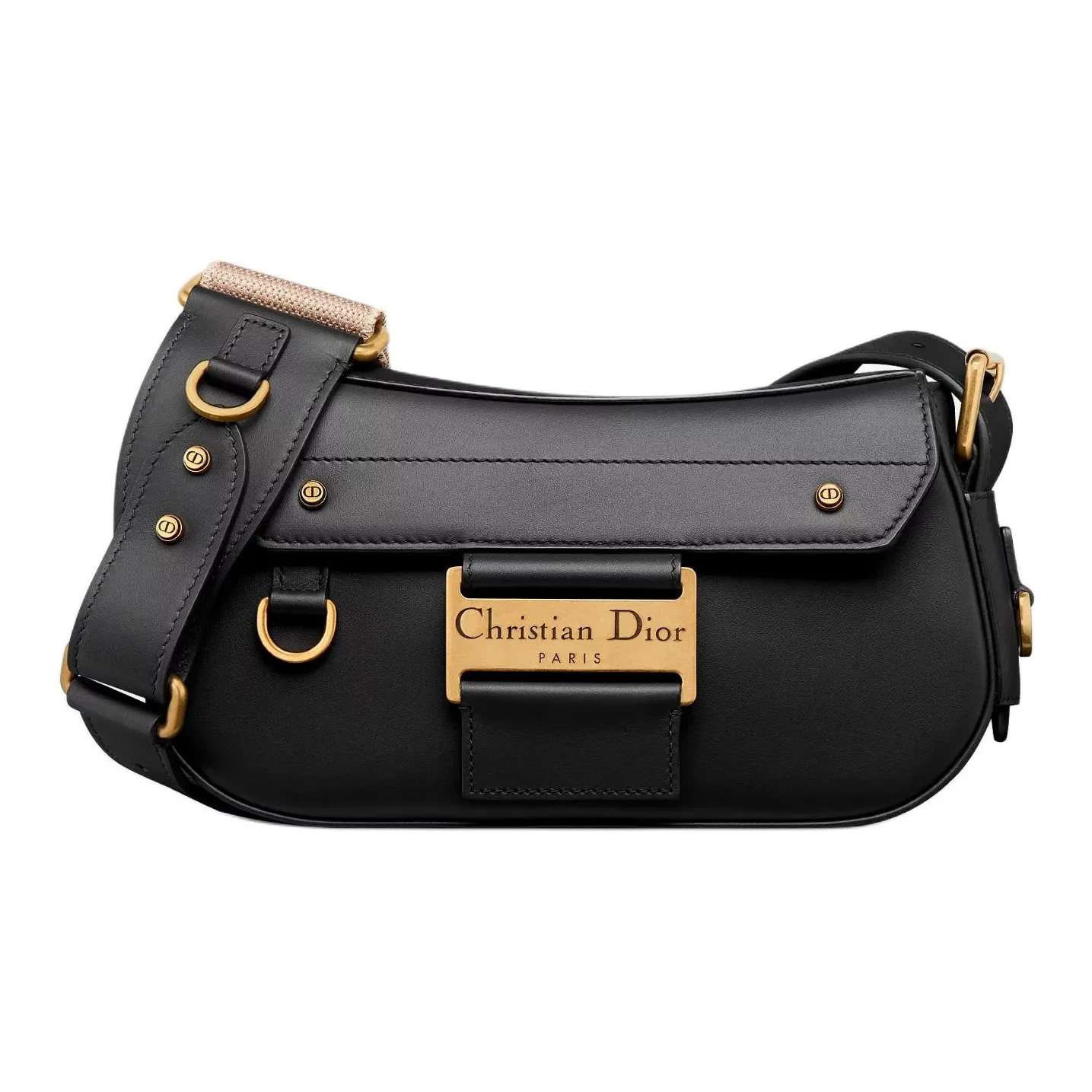 DIOR Cow Leather Shoulder Bag, Crossbody Bag Trumpets Women's Black