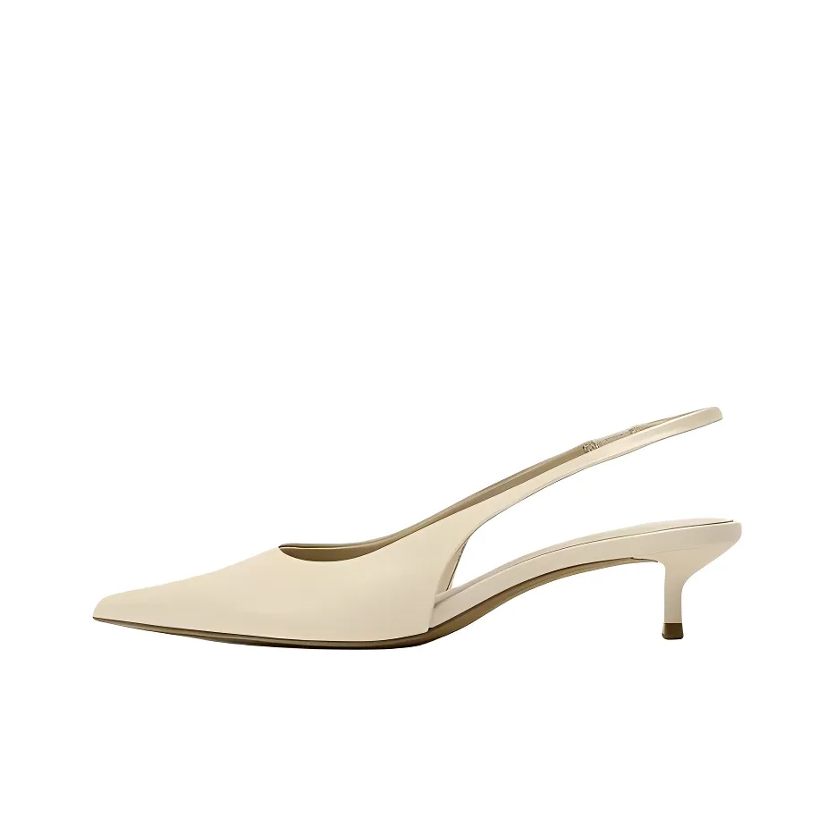 ZARA Узкий каблук Высокие каблуки 5 см Женские Светло-бежевый Желтый