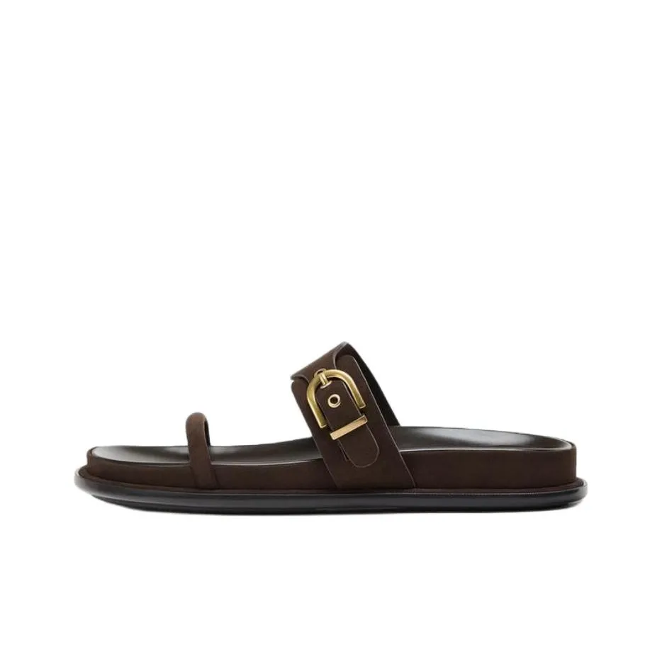 ZARA Abrasion Resistant Slide Slippers Women's Brown