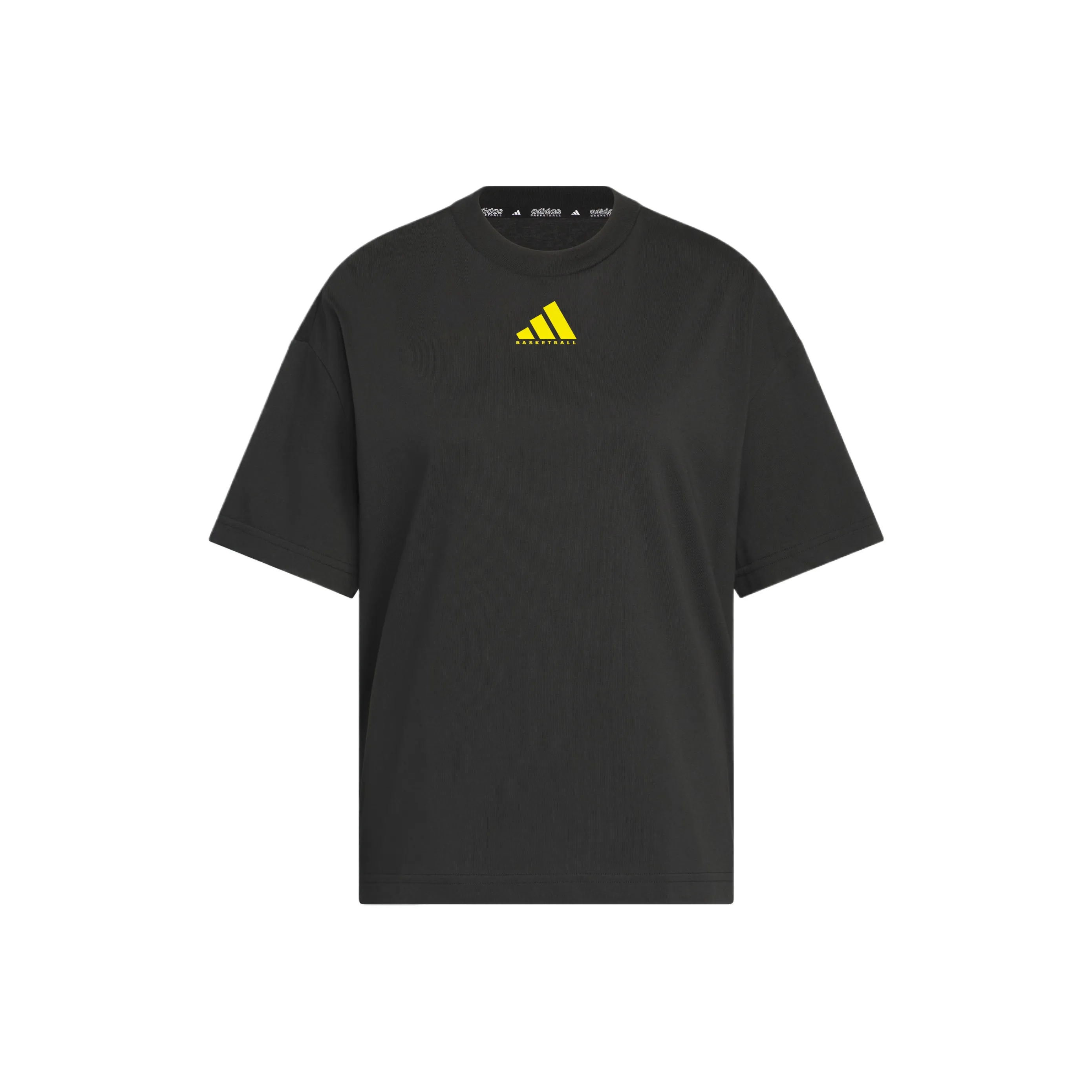 Adidas Рукав с оборванным плечом T-рубашка Женская Желтая Черная